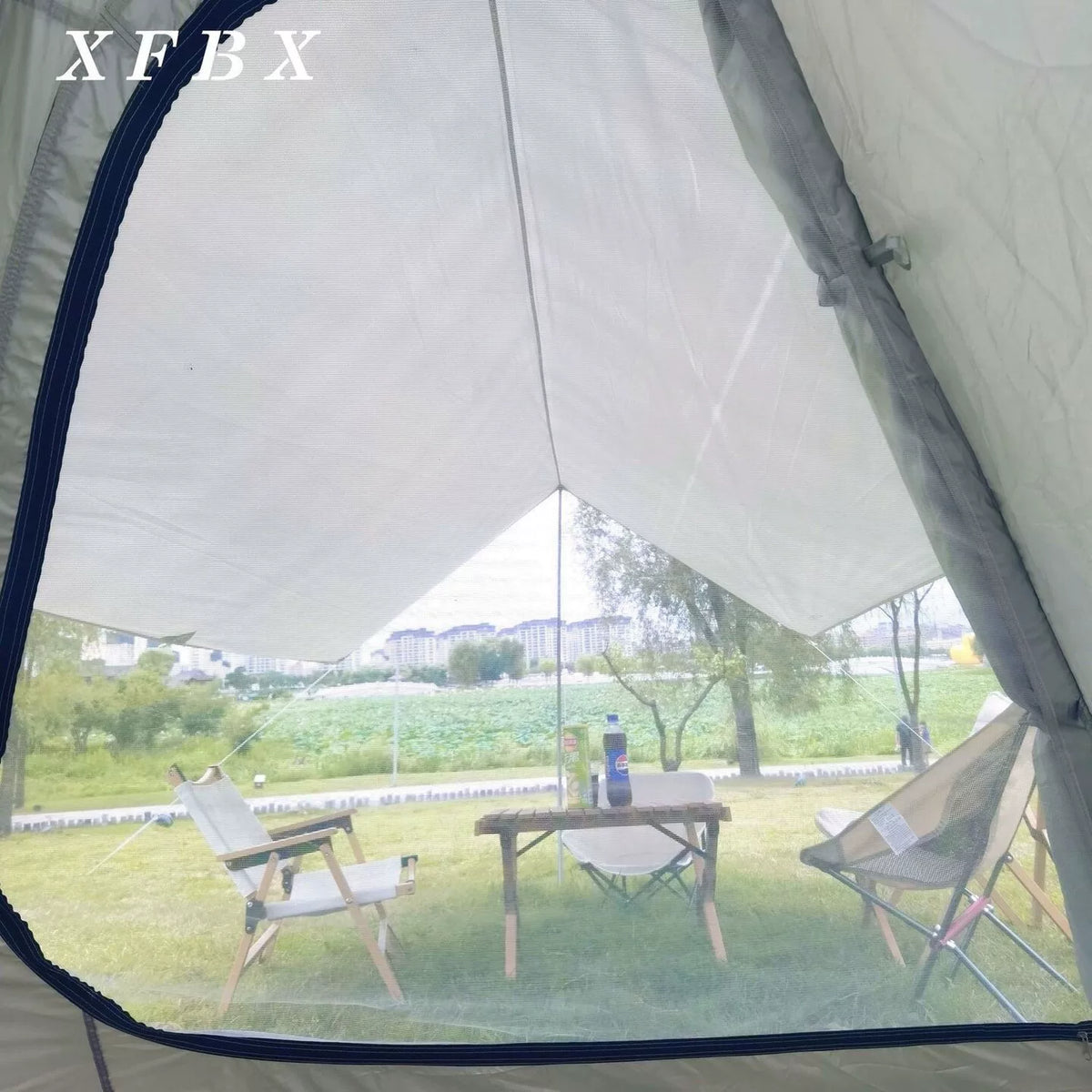 Pyramid Tent Outdoor Camping Tarp 2-in-1 for Park Picnic Family Travel