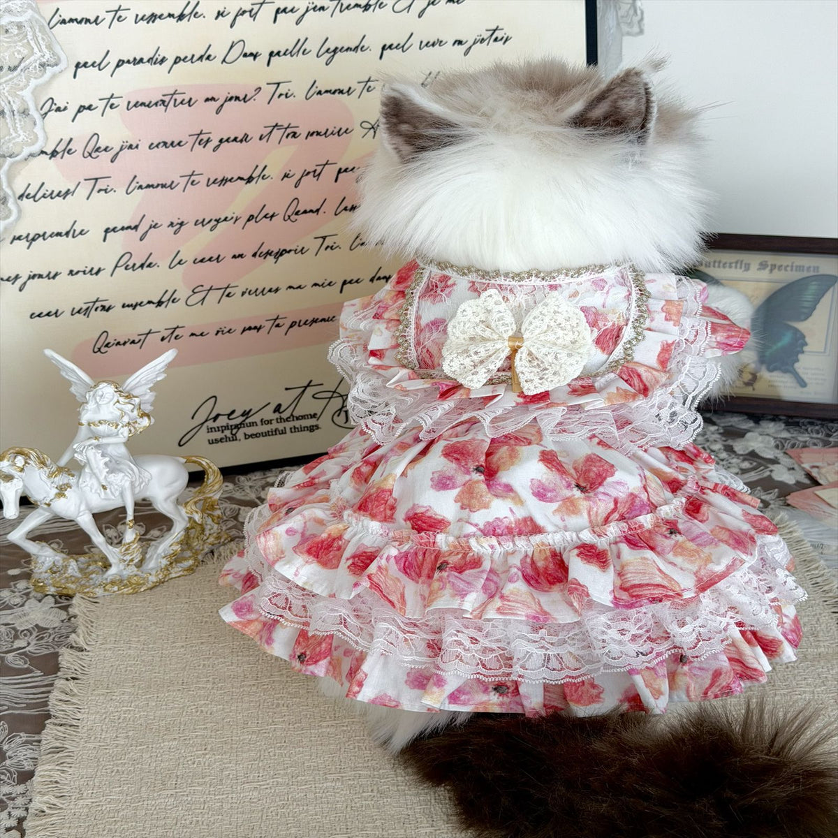 Handmade Floral Pet Princess Dress for Cats and Small Dogs