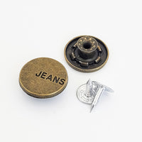 Alloy Swivel Jean Buttons 17mm for Denim Overalls and Jackets
