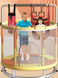 Indoor Trampoline with Safety Enclosure Net for Kids and Adults