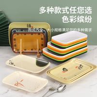 Melamine Rectangular Steamed Rice Noodle Roll Plate, Commercial Hot Pot BBQ Serving Dish