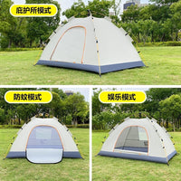 Automatic Pop-Up Camping Tent for 3-4 People, Windproof UV Protection Mosquito Net, Lightweight
