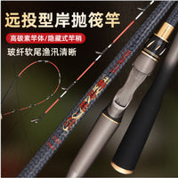Soft Tail Raft Fishing Rod with LED Night Light Tip for Shore Casting