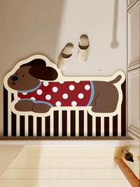 Cartoon Diatomaceous Earth Bath Mat - Non-Slip, Super Absorbent, Quick Dry Floor Mat for Bathroom & Toilet