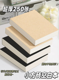 A6 Portable Blank Sketchbook Memo Pad, Unlined Tear-Off Notepad for Students, Thickened Draft Paper Notebook
