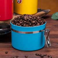 Stainless Steel Coffee Bean Storage Canister with CO2 Valve and Date Tracker
