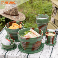 Collapsible Silicone Bowl and Cup Set for Travel, Picnic, and Outdoor Activities
