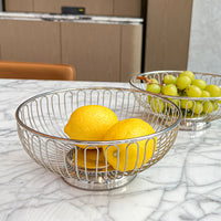 European Style Stainless Steel Fruit Basket Hollow Drainer Snack Storage Bowl