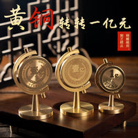 Dinghao Brass Rotating Globe Ornament for Car and Office Desk, Creative Decompression Gift