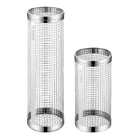 304 Stainless Steel BBQ Grilling Basket Rolling Grill Cage for Outdoor Smoker Roaster