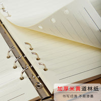 A5 Detachable Loose-Leaf Notebook with Pen, Vintage Style for Students and Business