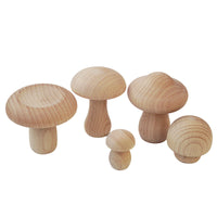 Beechwood Mushroom Stacking Toy Set for Toddlers, Unpainted Educational Building Blocks