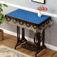 Vintage Sewing Machine Dust Cover with Lace Trim, Rectangular Fabric Protector for Treadle Machines