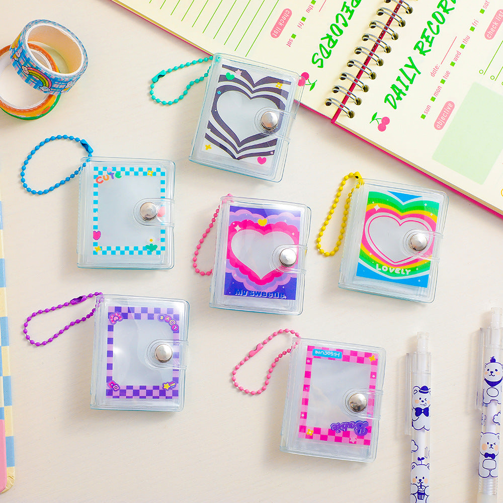 Mini 2-inch Photo Album Keychain for Instax Kpop Photocards and Stickers