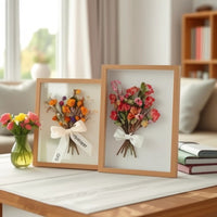 3D Hollow 5 cm Dried Flower Photo Frame, Wholesale 8in 10in 16in A4 A3 Handmade Rose Framed Light Box Art Frame