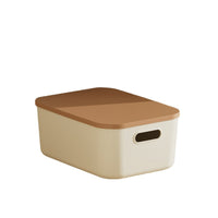 Cream Style Storage Box with Lid for Wardrobe, Clothes, Snacks, and Desktop Organization