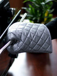 Heat Resistant Oven Mitts, Thickened Silver Cotton Baking Gloves for Microwave and Oven, 2-Pack