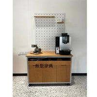 Modern Minimalist Birch Display Cabinet with Aluminum Frame for Retail Store