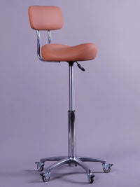 Ergonomic Saddle Stool with Backrest, Swivel Wheels, and Adjustable Height for Salon, Spa, and Medical Use