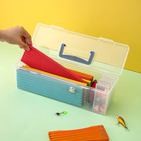 Portable Fishing Hook Organizer Box with Winding Boards, Clear Plastic Fishing Tackle Box for Outdoor Fishing Accessories