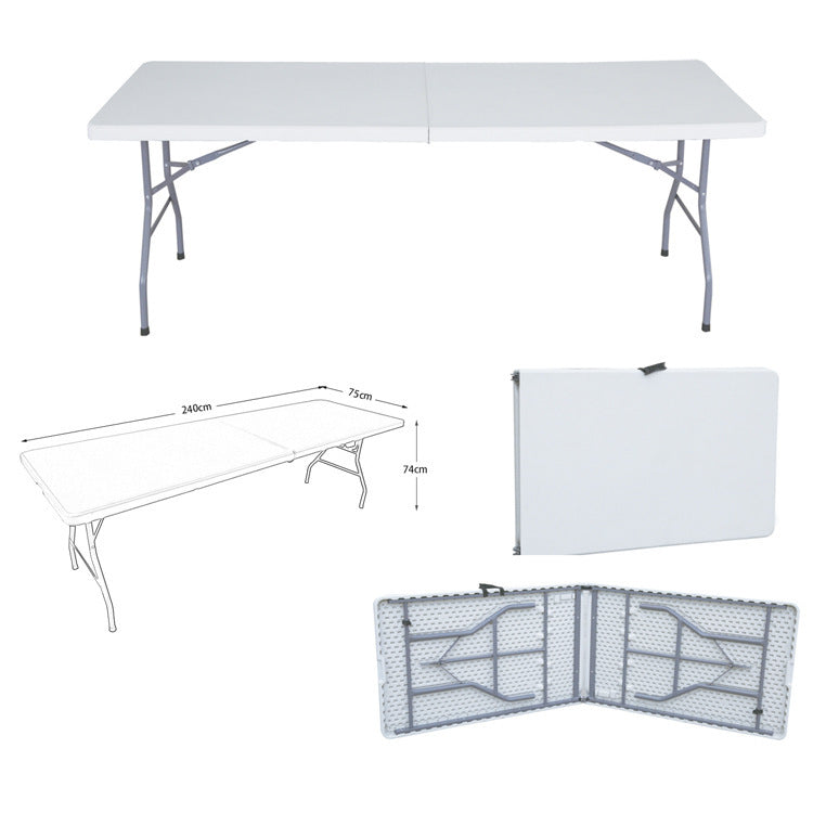 Portable Folding Table for Outdoor Events, Exhibitions, and Home Use - Rectangular Plastic Dining and Study Table