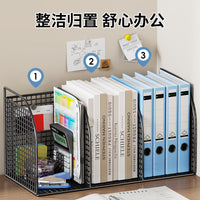 Desktop Metal Book Organizer Rack for Office and Study