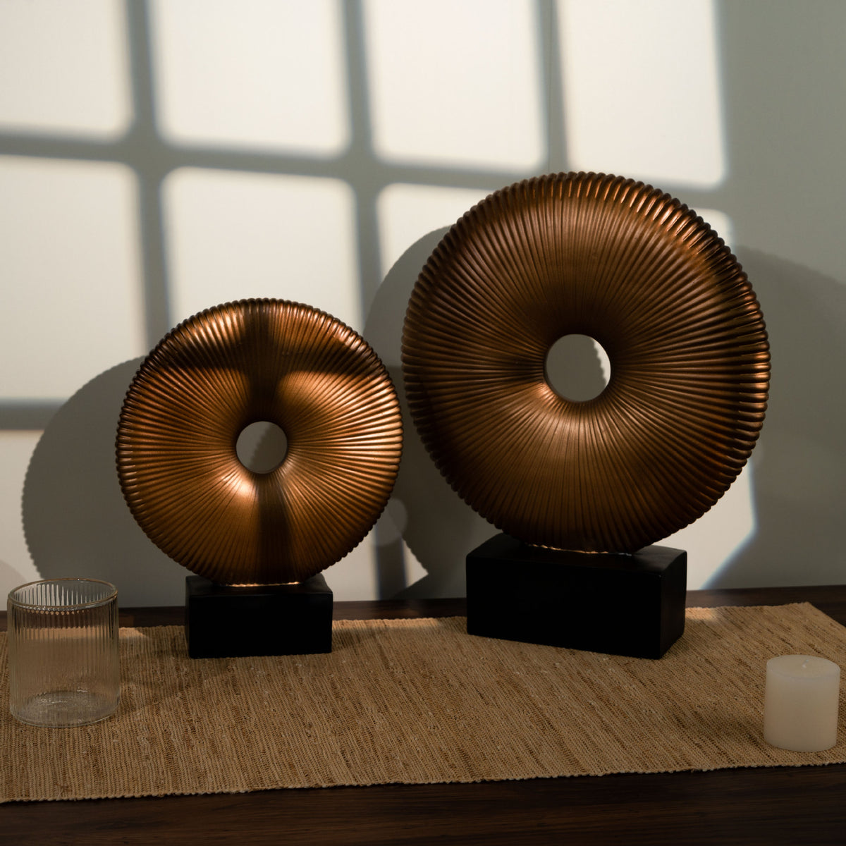 New Chinese Zen Retro Distressed Resin Ring Ornament for Home Decor