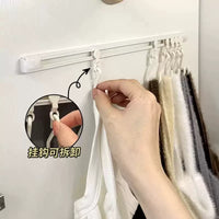 Wardrobe Side Belt Hanger, No-Drill Sliding Tie and Scarf Rack with Hooks