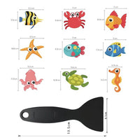 Ocean Animal Cartoon Non-Slip Bathtub and Shower Stickers for Bathroom Safety