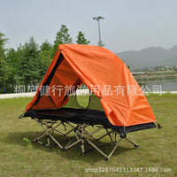 2-in-1 Off-Ground Tent, Single Person Cot Tent, Silver Coated Indoor Tent (Cot Not Included)