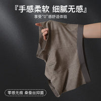 Men's Seamless Thermal Underwear Boxer Briefs with Silk Antibacterial Properties