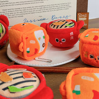 Cartoon Hotpot BBQ Plush Keychain Mini Claw Machine Doll