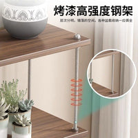 Solid Wood Rolling Plant Stand with Adjustable Stainless Steel Shelves for Indoor Use