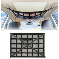 Car Roof Storage Net Bag Double-Layer Polyester Cargo Organizer for Vehicles