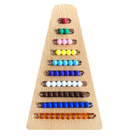 Montessori Wooden Bead Stair and Colored Bead Set for Early Math Education