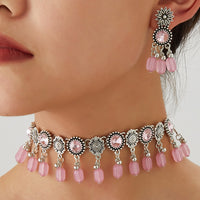 Ethnic Retro Necklace & Earrings Set - Bohemian Style Jewelry