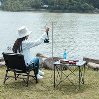 Portable Folding Camping Lantern Stand with Ground Insert or Desktop Base
