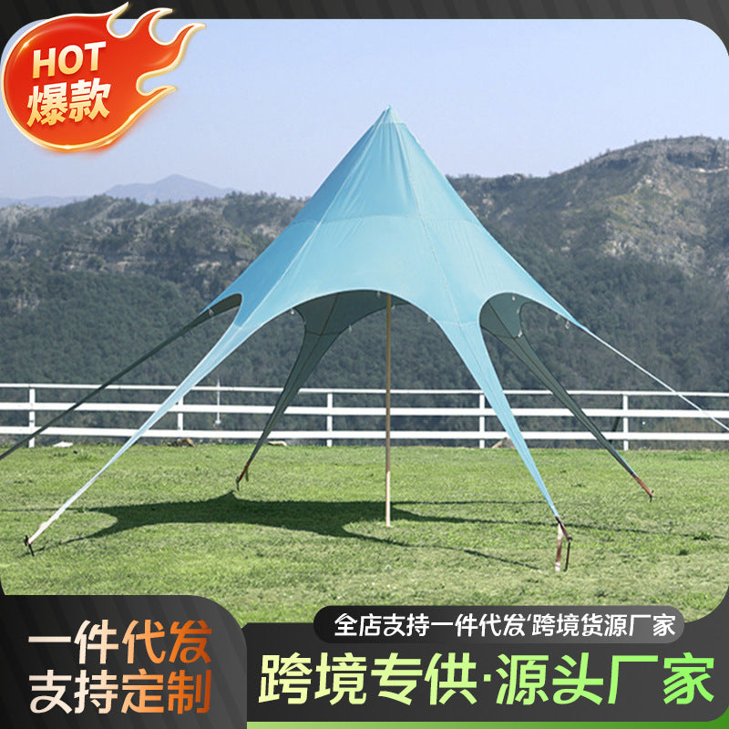 Hexagonal Outdoor Camping Tarp Tent Sunshade Rainproof Canopy for Activities and Campsites