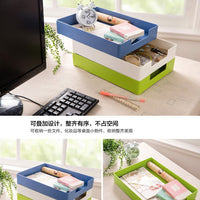 Stackable A4 Paper Storage Box with Lid, Durable ABS Desktop File Organizer and Jewelry Container