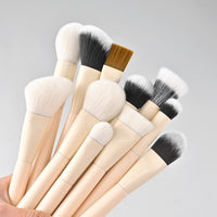 42-Piece Morandi Color Makeup Brush Set with Wooden Handles