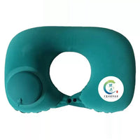 Inflatable U-Shaped Travel Neck Pillow with Eye Mask and Earplugs