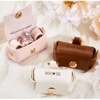 PU Leather Ring Storage Pouch Set - Portable Engagement Ring Box for Jewelry Display and Gifting