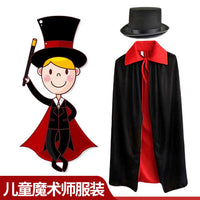 Kids & Adult Magician Costume Set with Cape, Hat, and Wand