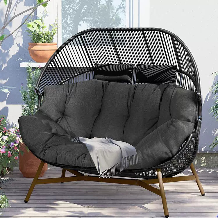 Outdoor Patio Wicker Sofa Waterproof Sun-Resistant Rattan Garden Leisure Chair