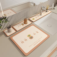 Cartoon Diatomaceous Earth Faucet Absorbent Mat for Kitchen and Bathroom