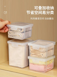 Portable Clear Plastic Storage Box with Lid for Underwear, Socks, and Travel Essentials