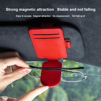 Car Sun Visor Glasses Clip Holder for Sunglasses and Cards, Multi-functional Storage Organizer