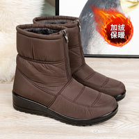 Women's Mid-Calf Waterproof Winter Snow Boots for Seniors