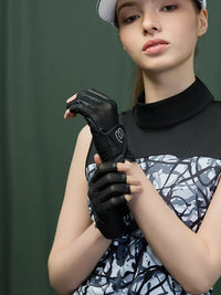 MG Women's Golf Gloves Fingerless Sun Protection Non-Slip Breathable for Summer Outdoor Sports