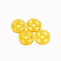 Zibo Liuli Five-Emperor Coin Yellow Crystal Ornament for Car Dashboard